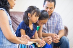 Young family praying